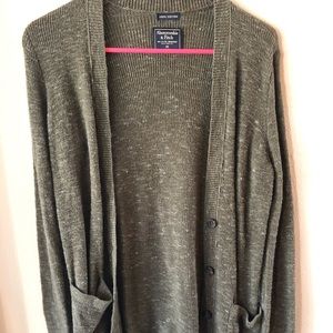 Lightweight Green Cardigan with Buttons